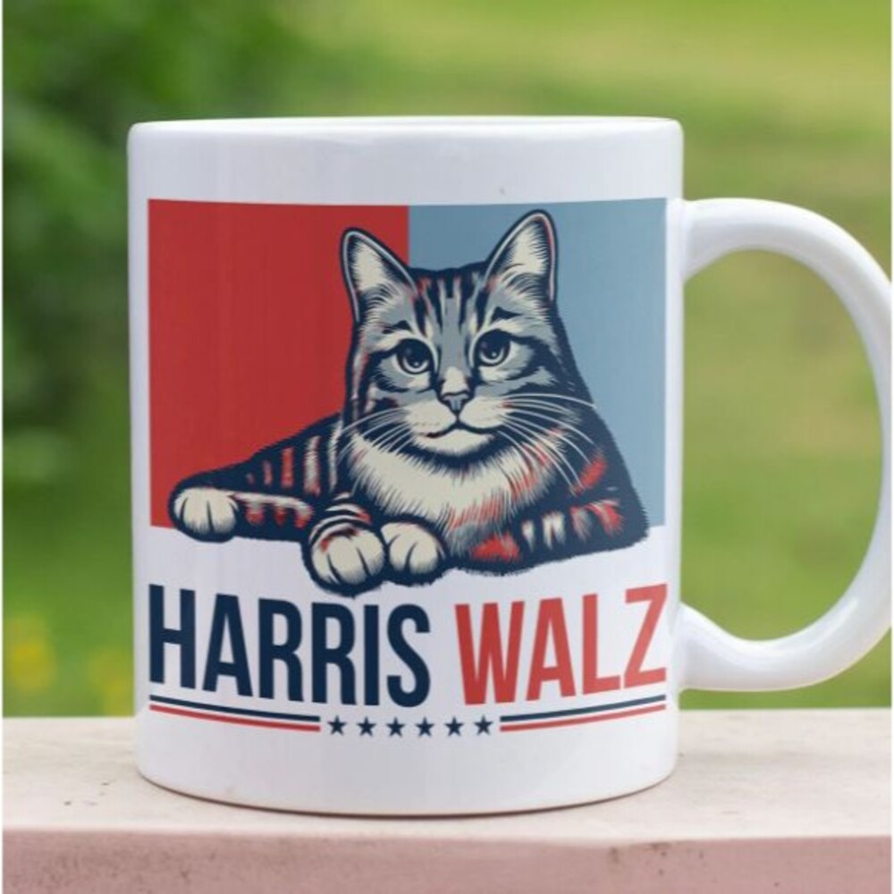 Cats For Kamala And Walz President 11oz Ceramic Mug Coffee Kamala Harris 2024